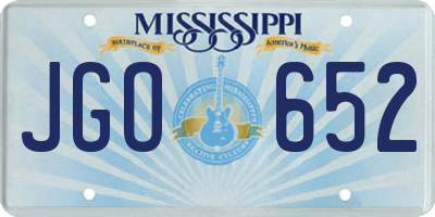 MS license plate JGO652