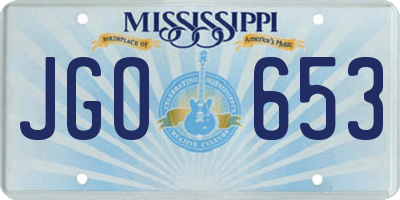 MS license plate JGO653