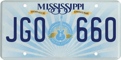 MS license plate JGO660