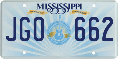 MS license plate JGO662