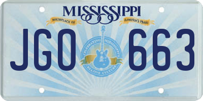 MS license plate JGO663