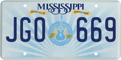 MS license plate JGO669