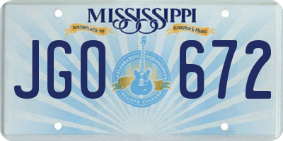 MS license plate JGO672