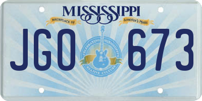 MS license plate JGO673