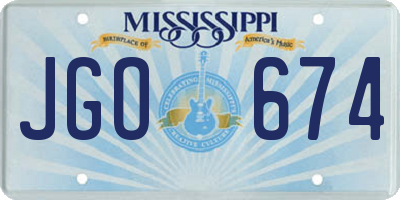 MS license plate JGO674