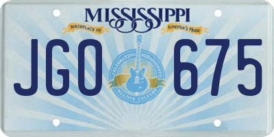 MS license plate JGO675