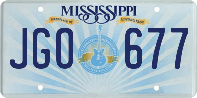 MS license plate JGO677