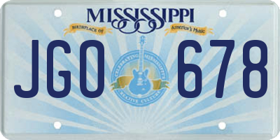 MS license plate JGO678