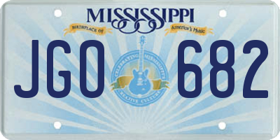 MS license plate JGO682