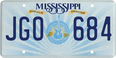 MS license plate JGO684
