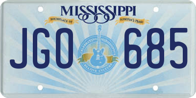 MS license plate JGO685