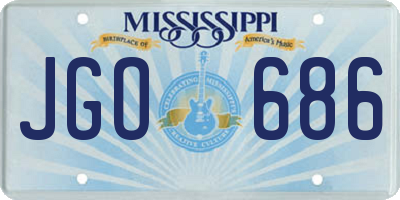 MS license plate JGO686