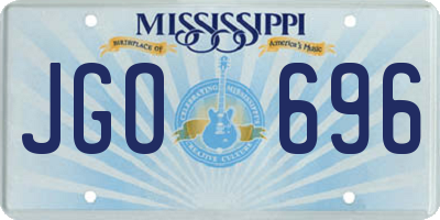 MS license plate JGO696