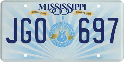MS license plate JGO697