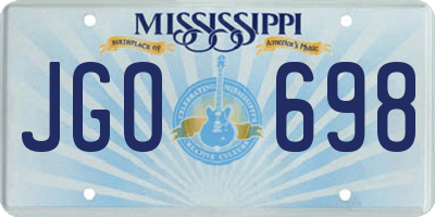 MS license plate JGO698