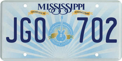 MS license plate JGO702