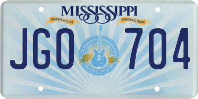 MS license plate JGO704