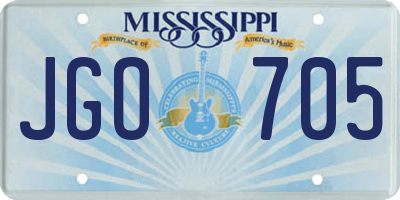 MS license plate JGO705