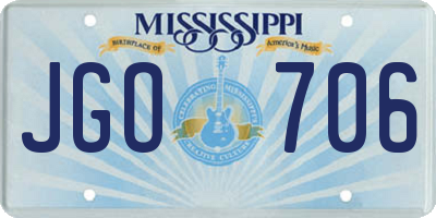 MS license plate JGO706