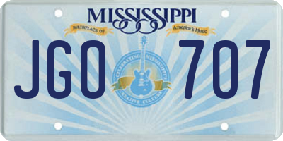 MS license plate JGO707