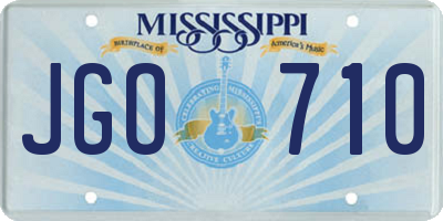 MS license plate JGO710