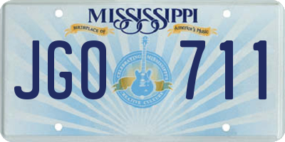 MS license plate JGO711