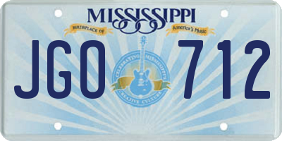 MS license plate JGO712
