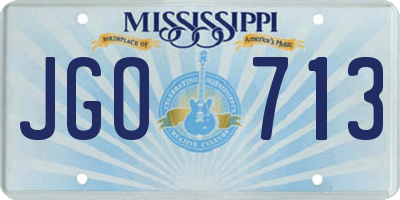 MS license plate JGO713