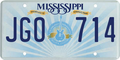 MS license plate JGO714