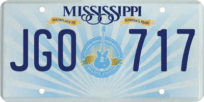 MS license plate JGO717