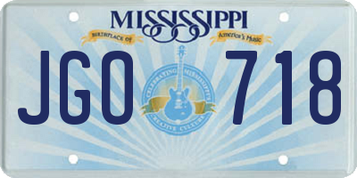 MS license plate JGO718