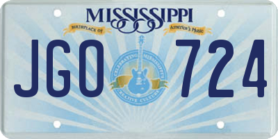MS license plate JGO724