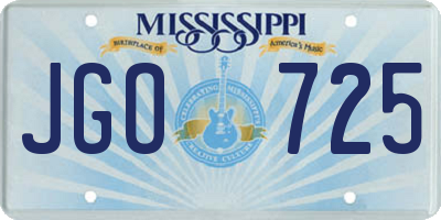 MS license plate JGO725