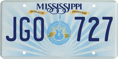 MS license plate JGO727
