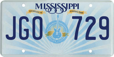 MS license plate JGO729