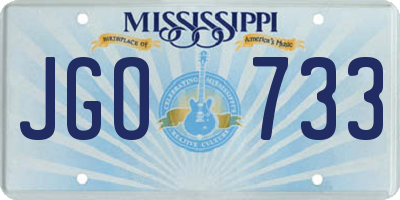 MS license plate JGO733