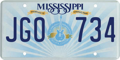 MS license plate JGO734