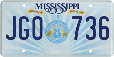 MS license plate JGO736
