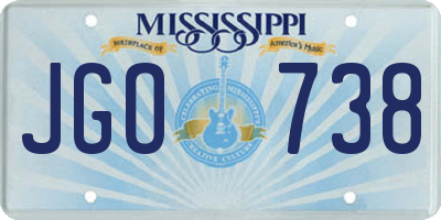 MS license plate JGO738