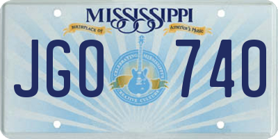 MS license plate JGO740