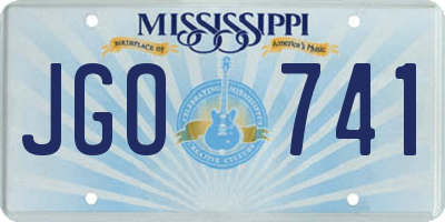 MS license plate JGO741