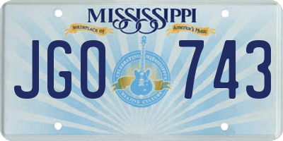 MS license plate JGO743