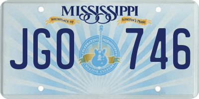 MS license plate JGO746