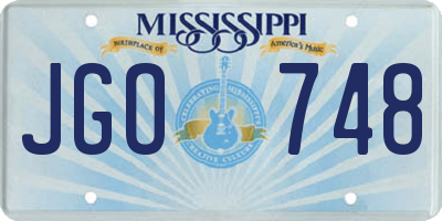 MS license plate JGO748