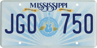 MS license plate JGO750