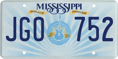 MS license plate JGO752
