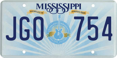 MS license plate JGO754