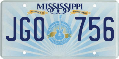 MS license plate JGO756