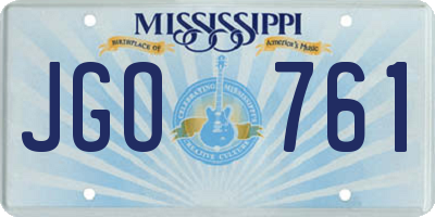 MS license plate JGO761