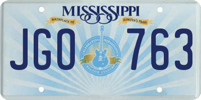 MS license plate JGO763